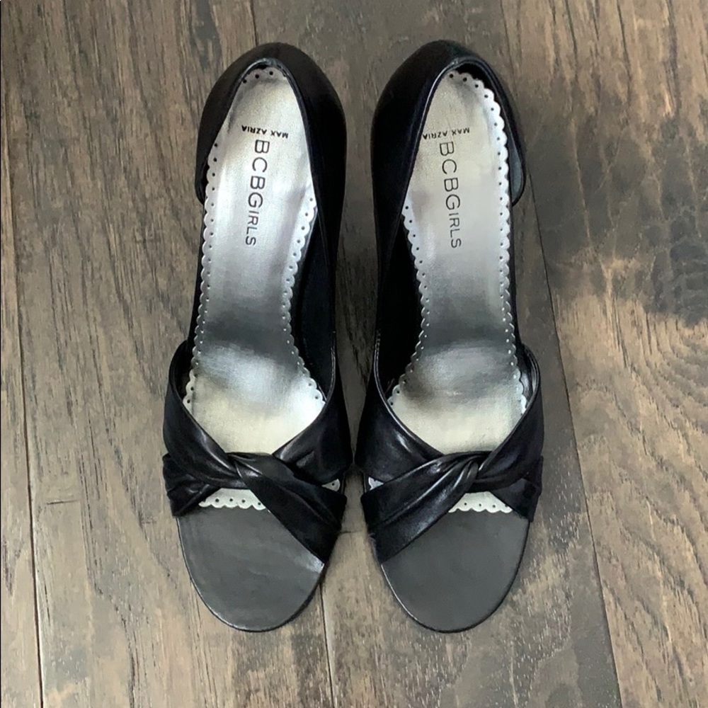 BCBGirls Max Azria genuine LEATHER black heels
